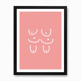 Boobies Shapes Pink Art Print