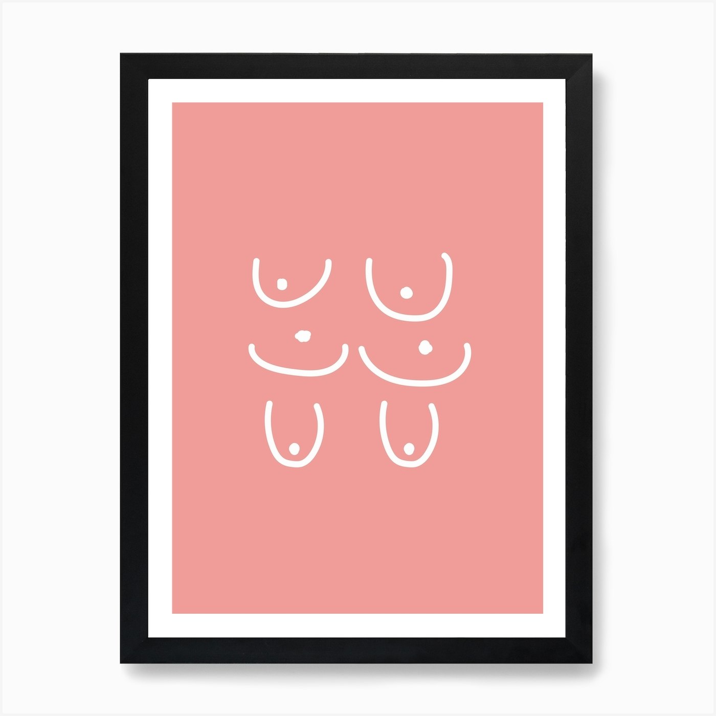 Boobies Shapes Pink Art Print