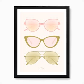 Sunglasses Blush & Green Art Print
