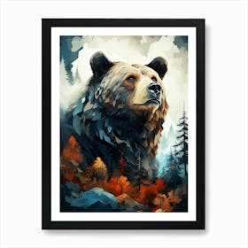 Bear In The Forest animal Art Print