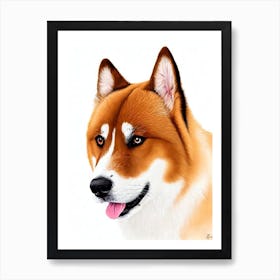 Akita Illustration Dog Art Print