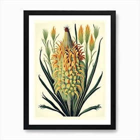 Kniphofia Floral 2 Botanical Vintage Poster Flower Art Print