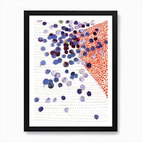 Blueberries On Dotted Ground Art Print