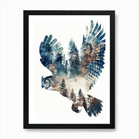 Owl In The Forest 2 Art Print