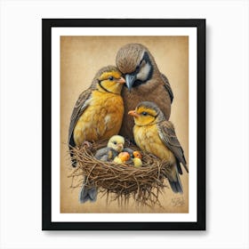 Family Of Birds Art Print