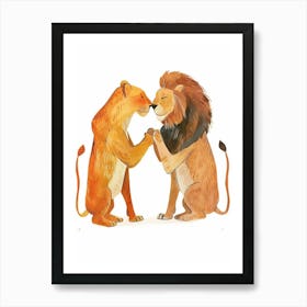 Barbary Lion Rituals Clipart 1 Art Print