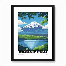 Mount Fuji Japan 3 Colourful Travel Poster Art Print