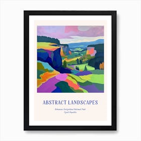 Colourful Abstract Bohemian Switzerland National Park Czech Republic 1 Poster Blue Art Print