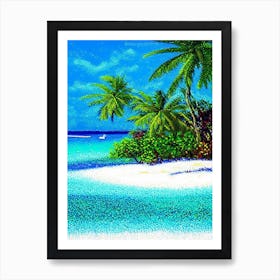 Cayo Coco Cuba Pointillism Style Tropical Destination Art Print