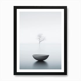 minimal seascape with tree Art Print