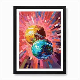 Disco Balls Oil Painting 1 Art Print