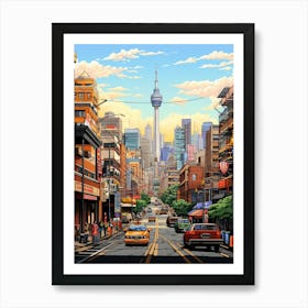 Johannesburg Pixel Art 3 Art Print