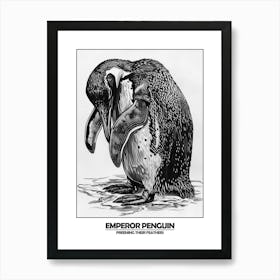 Penguin Preening Their Feathers Poster 3 Art Print