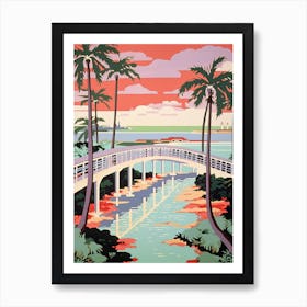 Seven Mile Bridge, Florida, United States, Colourful 4 Art Print