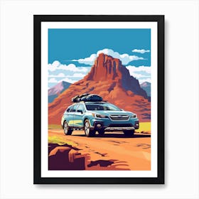 A Subaru Outback In The The Great Alpine Road Australia 2 Art Print