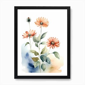 Flowers Watercolor Painting (1) Art Print