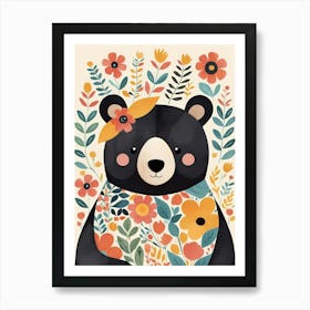 Floral Cute Baby Bear Nursery (23) Art Print