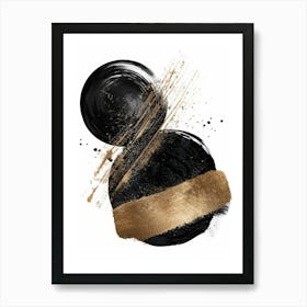 Black And Gold Abstract Painting 46 Art Print