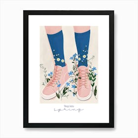 Step Into Spring Flowers And Sneakers Spring 6 Art Print