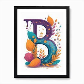 Colorful Letter B Illustration 48 Art Print