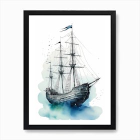 Sailing Ships Watercolor Painting (14) Art Print