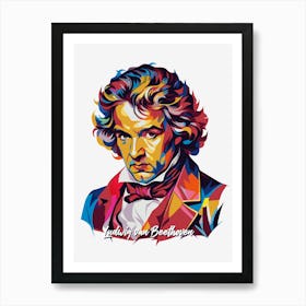 Ludwig Van Beethoven 04 Portrait WPAP Pop Art Art Print