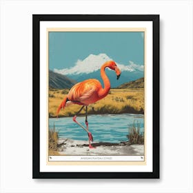 Greater Flamingo Andean Plateau Chile Tropical Illustration 7 Poster Art Print