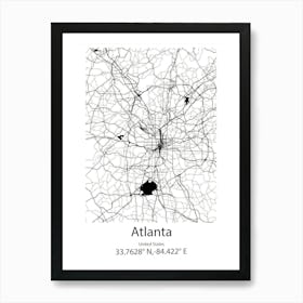 Atlanta,United States Minimalist Map Art Print