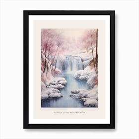 Dreamy Winter National Park Poster  Plitvice Lakes National Park Croatia 1 Art Print