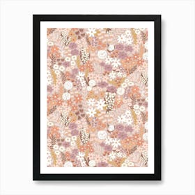 Summer Afternoon Wild Flower Meadow Hand Drawn Floral Art Print