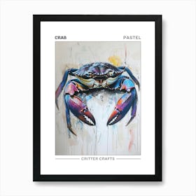 Crab Pastel Watercolour 1 Poster Art Print