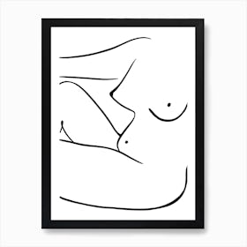 Woman Nude Line art Art Print