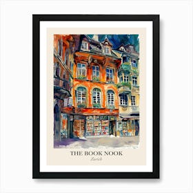 Zurich Book Nook Bookshop 3 Poster Art Print