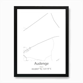 Audenge,France Minimalist Map Art Print