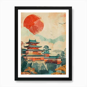 Kanazawa Castle Japan Mid Century Modern 1 Art Print