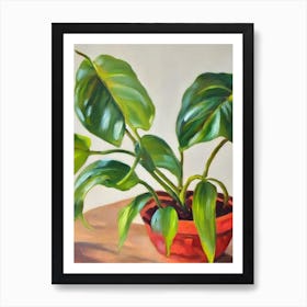 Split Leaf Philodendron 3 Impressionist Painting Art Print