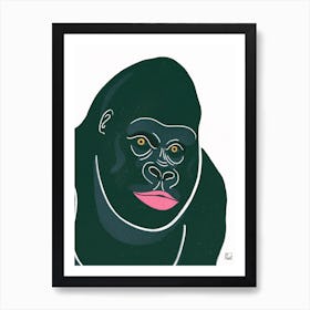Gorilla With Green Fur Art Print