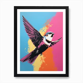 Andy Warhol Style Bird Chimney Swift 4 Art Print