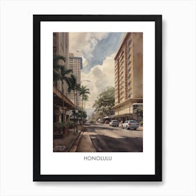 Honolulu Watercolor 1travel Poster Art Print