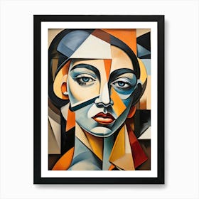 Contemporary Cubism Painting Bold Picasso Inspired Female Art Art Print