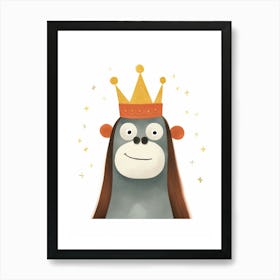 Little Orangutan 4 Wearing A Crown Art Print