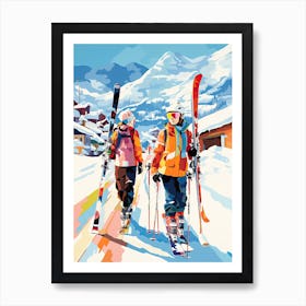 Steamboat Ski Resort   Colorado Usa, Ski Resort Illustration 2 Art Print