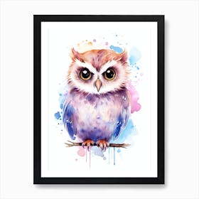 Owl Watercolor Painting Art Print