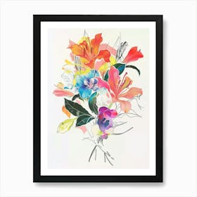 Gloriosa Lily 1 Collage Flower Bouquet Art Print