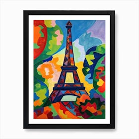 Eiffel Tower Paris Matisse Style 2 Art Print