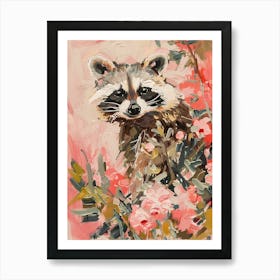 Raccoon In Pink Art Print