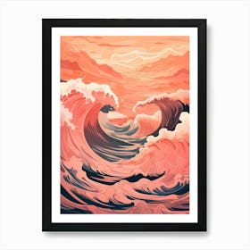 Waves Abstract Geometric Illustration 14 Art Print