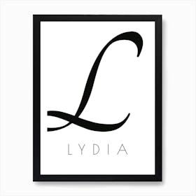 Lydia Typography Name Initial Word Art Print