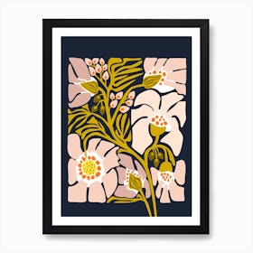 Backyard Flower – Modern Floral Illustration Art Print