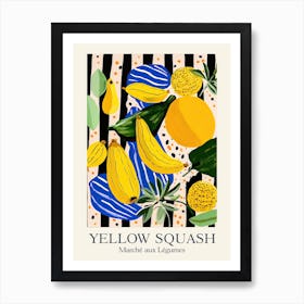 Marche Aux Legumes Yellow Squash Summer Illustration 2 Art Print